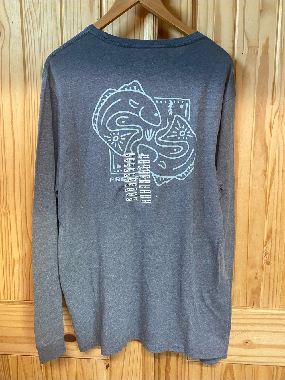 Free Fly Apparel Long-Sleeve Graphic Tee in Slate Blue with White Print
